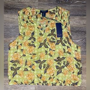 NWT RACHEL ROY CROP DRESS BLOUSE SIZE LARGE IN GREEN/ORANGE/GOLD